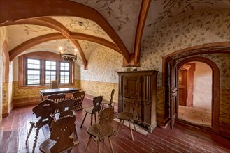 Middle lord's chamber, living quarters, medieval knight's castle, Ronneburg Castle, Ronneburger