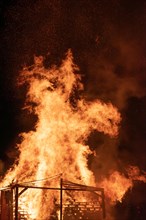 Traditional sparking fire in Allgaeu, Swabia, Bavaria, Germany, Europe