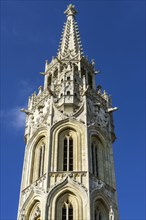 Matthias Church spire in Fisherman's Bastion, Trinity Square, city trip, church, attraction,