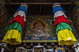 Tibetan buddhist monastery in the remote Tetang village, Kingdom of Mustang, Nepal, Asia