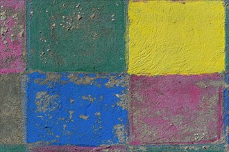 Tiles in the primary colours as texture, red, yellow, blue, green, background, colourful, colour,