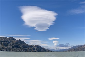 Glacial Lake, Cloud, UFO, Lago Grey, Torres del Paine National Park, Parque Nacional Torres del