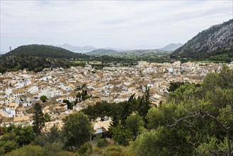 View from Calvary, Pollensa, Pollenca, Serra de Tramuntana, Majorca, Majorca, Balearic Islands,