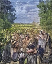 The woman march against Versailles, 5 October 1789, France, Historical, digitally restored