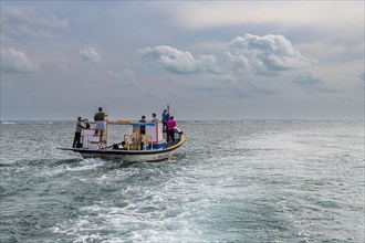 Fishing boat on Agatti Island, Lakshadweep archipelago, Union territory of India