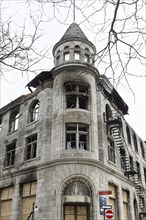 Architecture, historic building destroyed by fire, Montreal, Province of Quebec, Canada, North