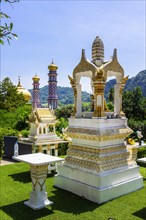 Mosque and Buddhist temple next to each other in Krabi, Buddhism, Muslim, Islam, church, religion,