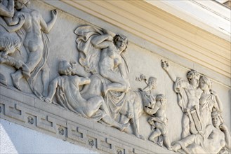 Allegorical relief, frieze for dance, wine, music, love, Giessen City Theatre by architects Fellner