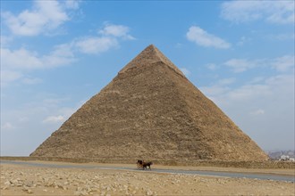Pyramids of Giza, desert, wonder of the world, building, monument, architecture, structure,