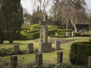 Cemetery, Grave, Cross, Gravestones, Park, Lueneburg, Lower Saxony, Germany, Europe