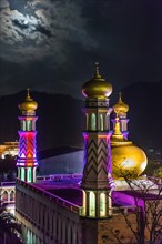 Mosque in Krabi, Muslim, Islam, church, religion, night shot, evening, illuminated, architecture,