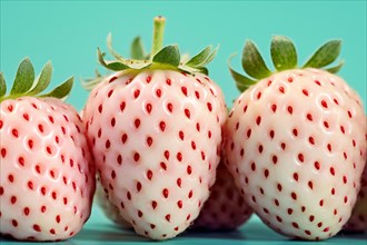 Close up of pale white pineberry fruits, a strawberry cultivar. KI generiert, generiert AI