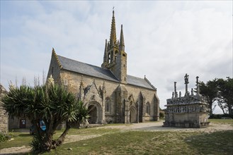 Gothic chapel with the oldest Calvary in Brittany, Notre-Dame de Tronoen, near Penmarc'h,