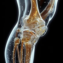 Medical illustration of a human knee, ai generiert, AI generated