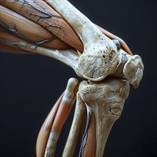 Medical illustration of a human knee, ai generiert, AI generated