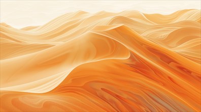 Undulating surface of a desert landscape with a mix of orange and white sand, ai generated, AI