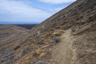 Hiking trail to Caldera Blanca, Lanzarote, Canary Islands, Spain, Europe