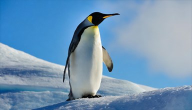 AI generated, Antarctica, snow, ice, winter, king penguin (Aptenodytes patagonicus), Antarctica