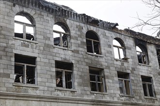 Architecture, historic building destroyed by fire, Montreal, Province of Quebec, Canada, North