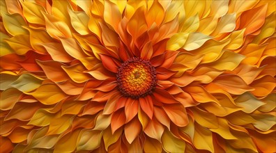 Close-up of a vibrant orange and yellow flower with detailed petals, ai generated, AI generated