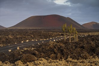Caldera Colorada, Parque Natural de Los Volcanes, Masdache, Lanzarote, Canary Islands, Spain,