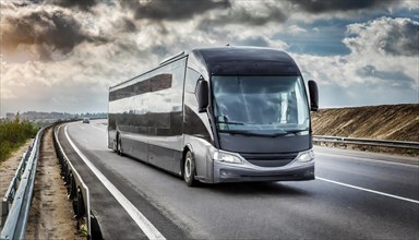 AI generated, A modern coach on the motorway