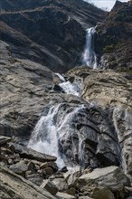 Huge waterfall along the highway to Jomsom, Nepal, Asia