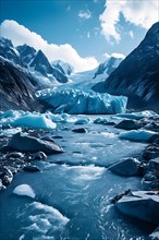 Glacial melt captures climate change impact, AI generated