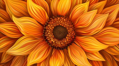 Macro photograph of an orange flower displaying intricate petal textures, ai generated, AI