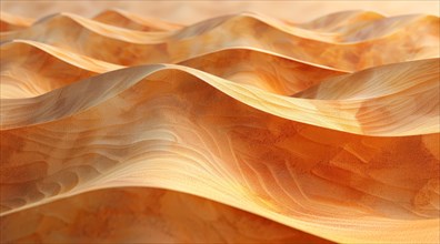 Warm tones and gentle waves form a rhythmic pattern on the desert sand, ai generated, AI generated