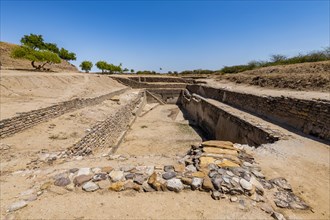 Water reservoir, Archaeological park, Unesco site Dholavira, Gujarat, India, Asia