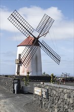 Windmill, Tiagua, Lanzarote, Canary Islands, Spain, Europe