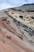 Volcanic rock formations, pattern, El Golfo, Lanzarote, Canary Islands, Spain, Europe