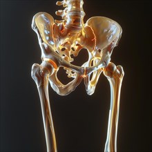 Medical illustration of a human hip, AI generated
