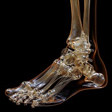 Medical illustration of a human foot, AI generated