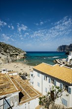 Cala de Sant Vicenc beach and Cape Formentor, Pollenca, Serra de Tramuntana, Majorca, Balearic