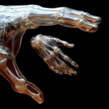 Medical illustration of a human hand, ai generated, AI generated