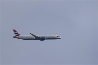 Boeing 787-9 Dreamliner aircraft of British airways in flight, London, England, United Kingdom,