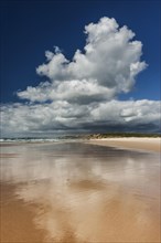 Algarve beach, wide, nobody, clear, blue sky, cloud, summer holiday, beach holiday, sea, ocean,