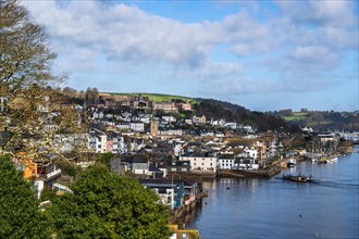 View of Dartmouth over River Dart, Devon, England, United Kingdom, Europe
