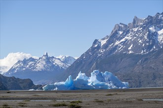 Iceberg, Lago Grey, Torres del Paine National Park, Parque Nacional Torres del Paine, Cordillera