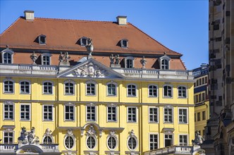 The rebuilt Coselpalais next to the Church of Our Lady on the Neumarkt in the inner city centre of