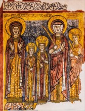 St Mary Magdalene and St Sophia with Faith, Hope and Charity, 12th/13th century, Monastery of Santa