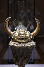Rhinoceros horn lidded goblet with warthog tusks, Room XXV, Kunstkammer, Kunsthistorisches Museum