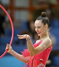 Emilia Heichel (POL), action, hoops, rhythmic gymnastics, RSG, Schmiden International 2024,