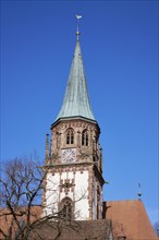 Church tower of St Blasius in Glottertal, district of Breisgau-Hochschwarzwald, Baden-Wuerttemberg,
