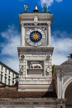 Clock tower of the Loggia di San Giovanni in Piazza della Liberta, Udine, most important historical