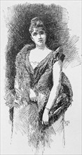 A Viennese woman, Vienna, portrait, young woman, fashionable dress, elegance, hairstyle, handbag,