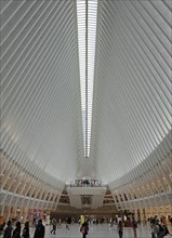 People in the Westfield World Trade Center Mall, Oculus Building, Transportation Hub, Ground Zero,