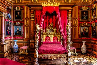 Maximilian's bedroom, a wedding gift from Emperor Napoleon III, interior in neo-renaissance,
